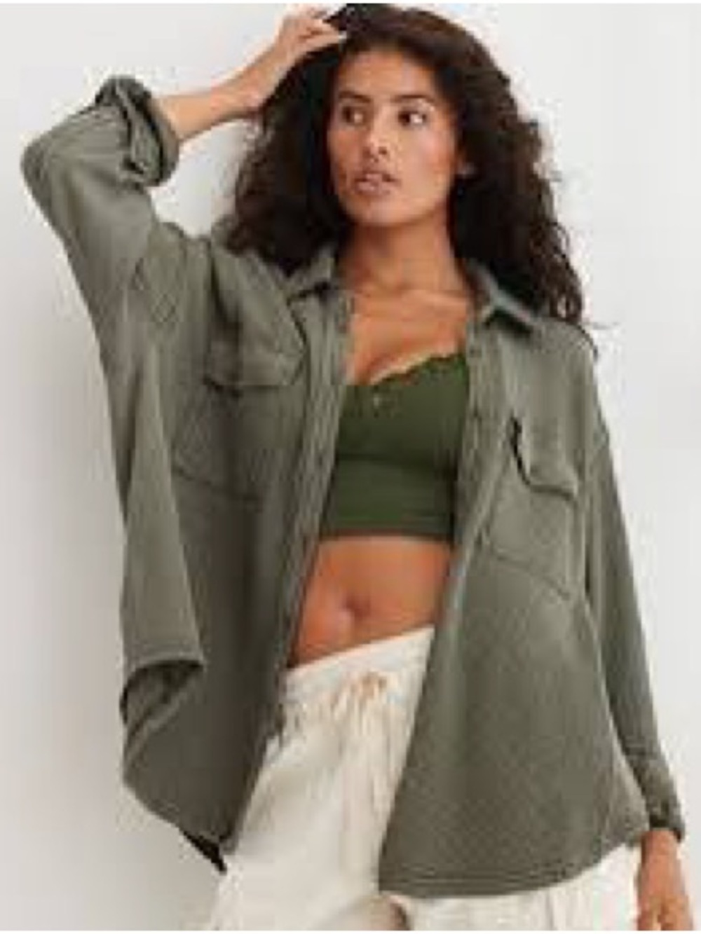 Aerie Waffle Lumber Jane in Olive Green